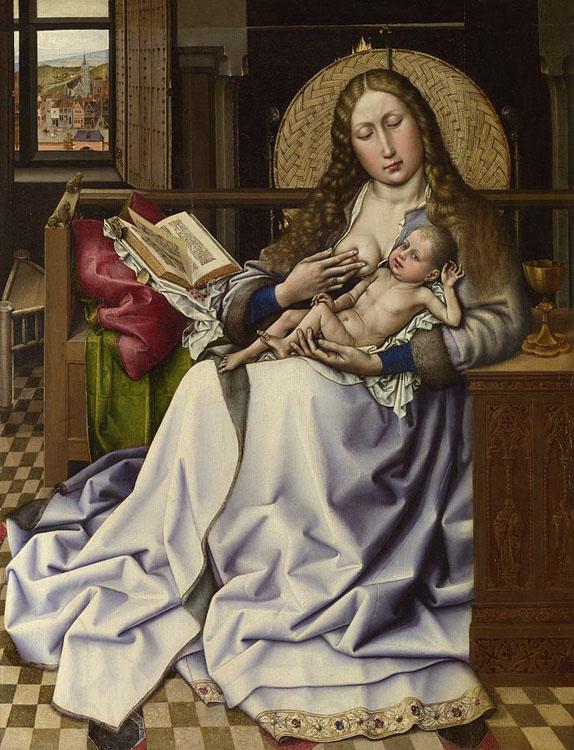 Robert Campin The Virgin and Child before a Fire-screen (nn03) Norge oil painting art
